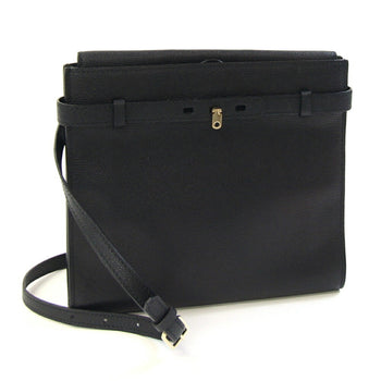 Valextra Traccolina Black Leather Crossbody Shoulder Bag