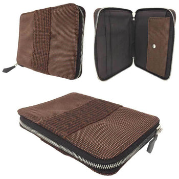 Hermes Hermes Air Line Purse Pm Bifold Wallet Nylon Canvas Brown