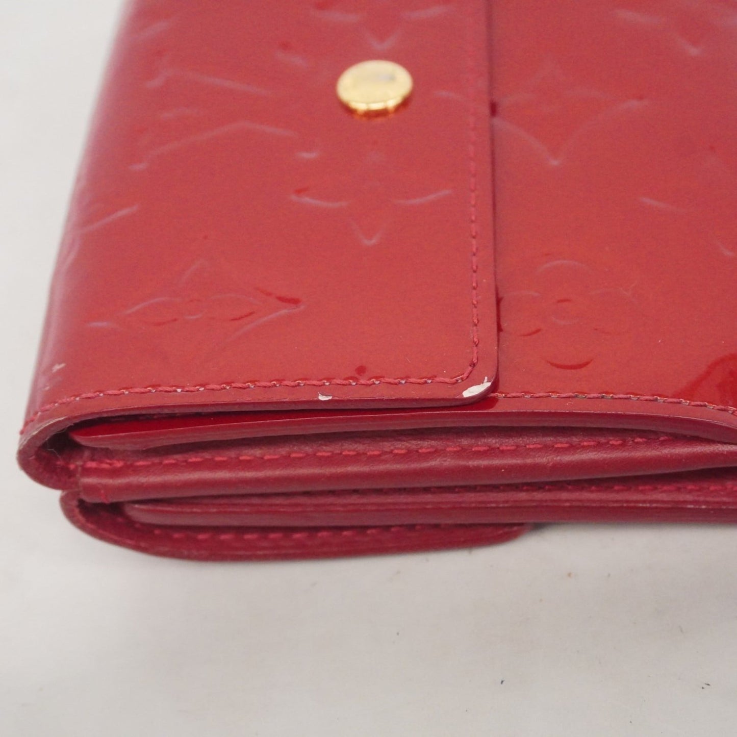 Louis Vuitton Vernis Portefeuille Elise Tri-Fold Wallet M93529 Pomme D'Amour