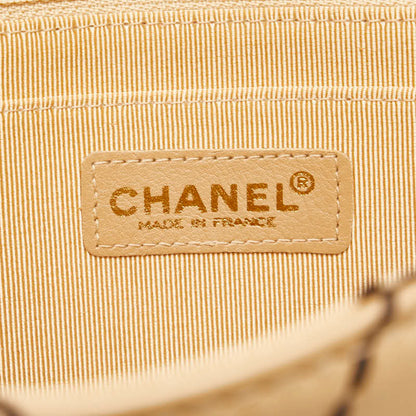 Chanel Coco Mark Matelasse Wild Stitch Chain Shoulder Bag In Beige Lambskin