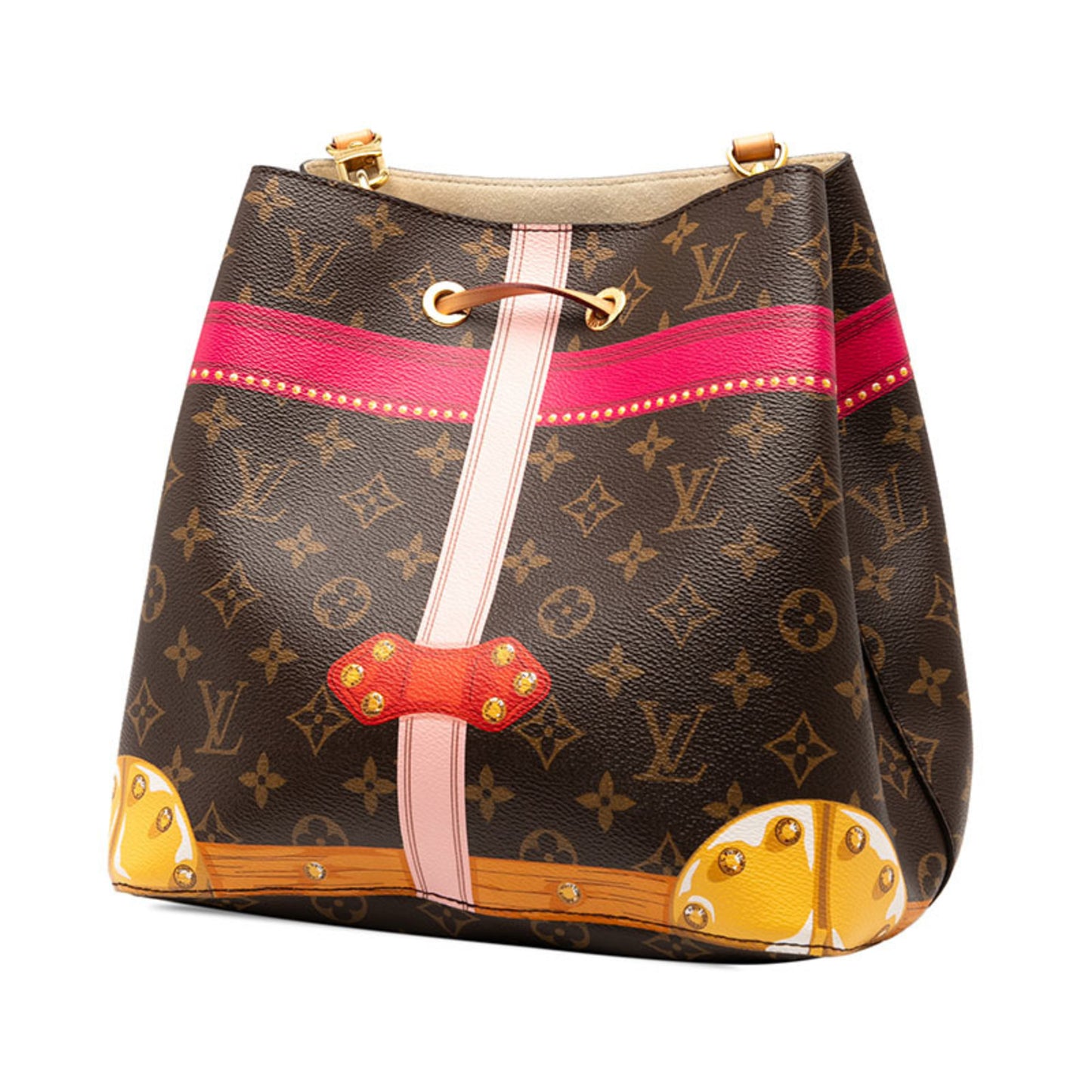 Louis Vuitton Monogram Neonoe Summer Trunk Shoulder Bag M40649 Brown Multicolor Leather