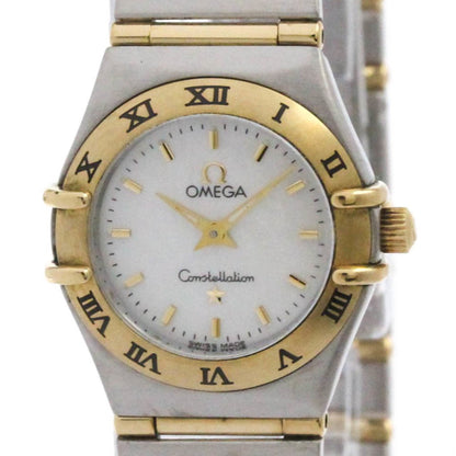 Omega Constellation Mop 18K Gold Steel Quartz Watch 1262.70 Polished