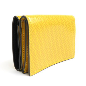 Fendi Trifold Wallet Ff Logo Leather Yellow
