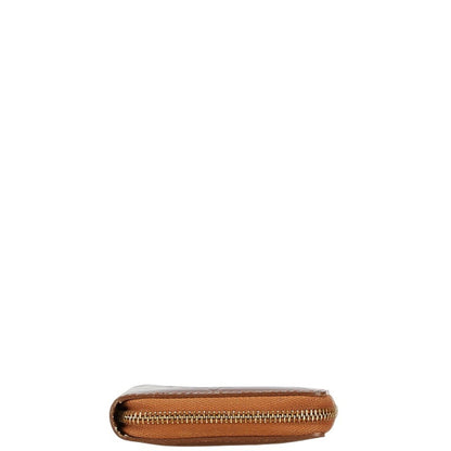 Louis Vuitton Monogram Vernis Bloom Round Bi-Fold Wallet M91152 Bronze Brown Patent Leather
