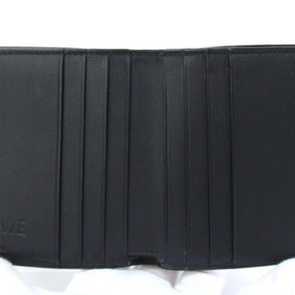 Loewe Bi-Fold Wallet Anagram Vertical Bifold C660302X02 Navy Black Leather Bi-Color