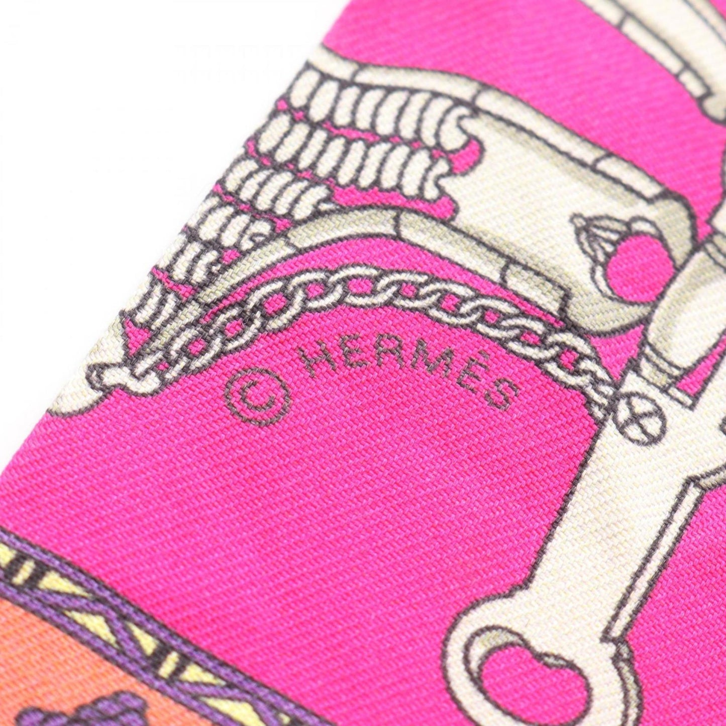 Hermes Herms Mors Et Gourmettes Remix Twilly Silk Scarf