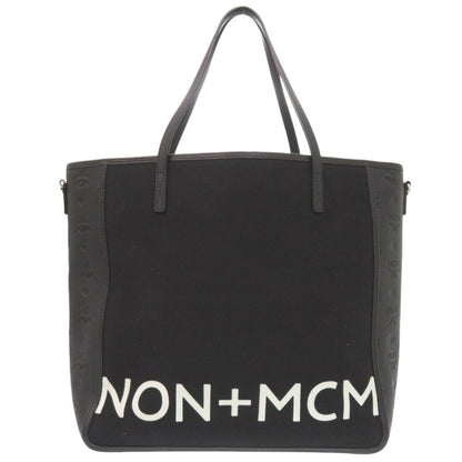 Mcm Phenomenon+Mcm Canvas/Leather Black Tote Bag 0382Mcm