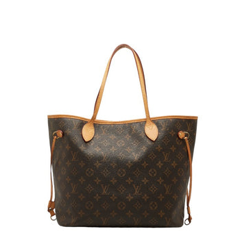 Louis Vuitton Monogram Neverfull Mm Shoulder Bag Tote M40156 Brown Leather