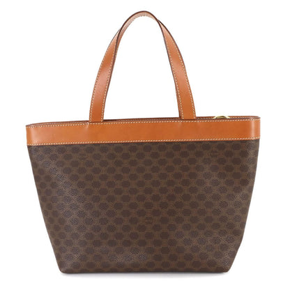 Celine Macadam Handbag In Brown Pvc Leather