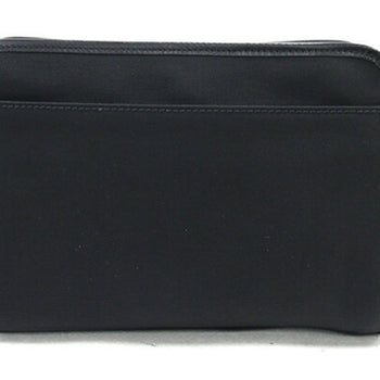 Gucci Second Bag 108844 Black Nylon Canvas Leather Clutch