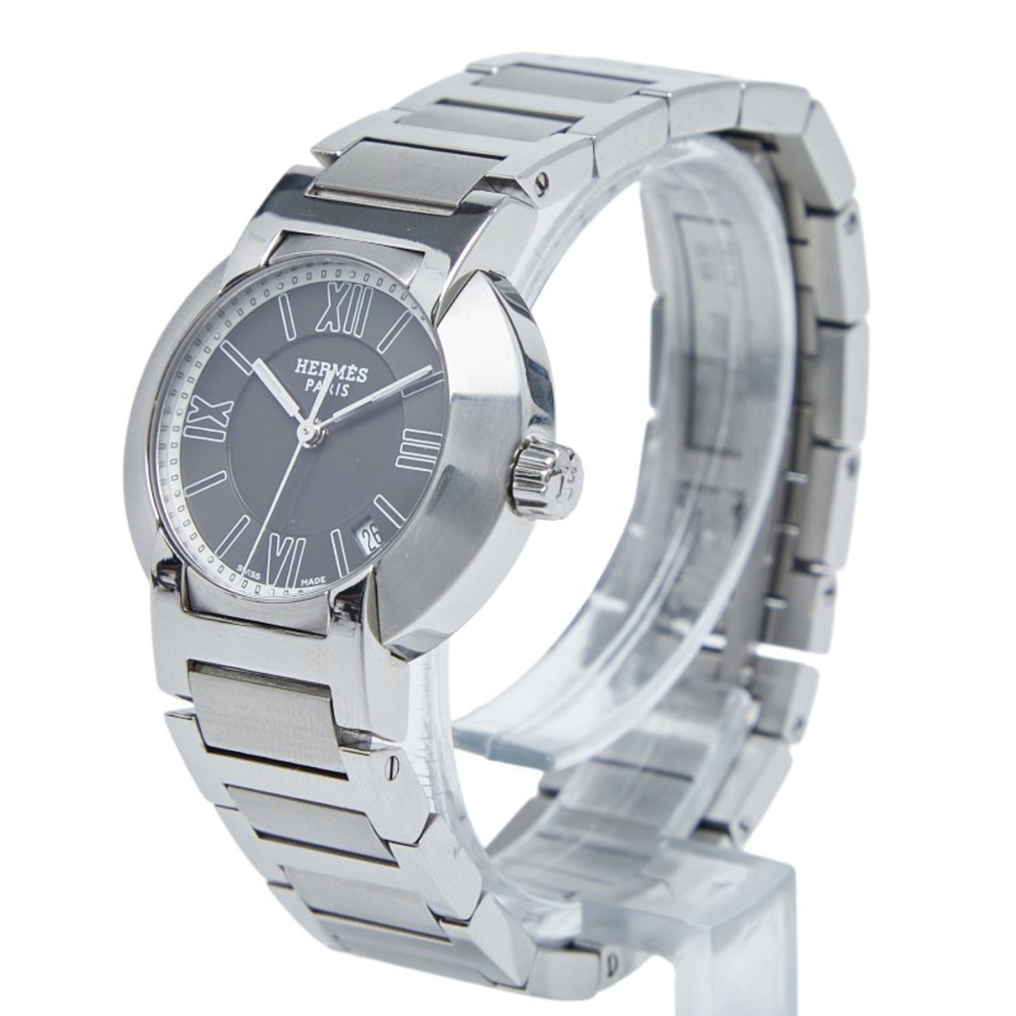 Herms Nomade Watch No. 1.210 Gray Dial Stainless Steel