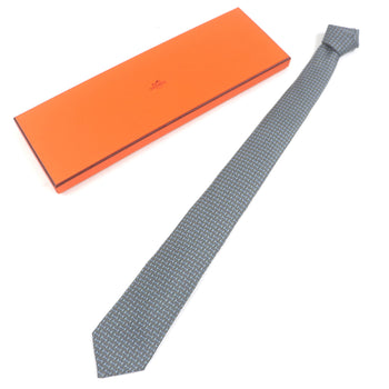 Hermes 6331 Dancing Bit 100% Silk Cravate H All-Over Print Tie