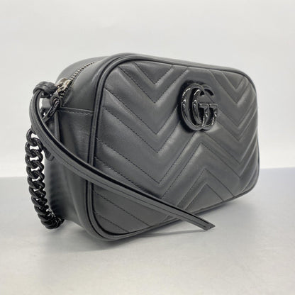 Gucci Gg Marmont Shoulder Bag 447632 Leather Black