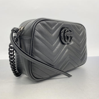 Gucci Gg Marmont Shoulder Bag 447632 Leather Black