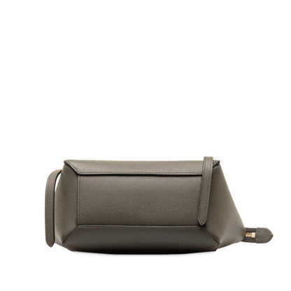 Celine Nano Belt Bag Handbag Shoulder S-Ai-1282 Grey Leather