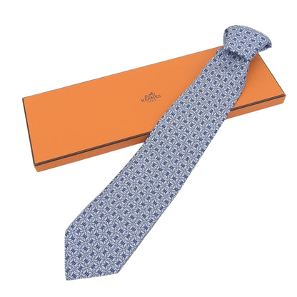 Hermes 5560 Ma Cravate 100% Silk Chaine D'Ancre All-Over Print Tie