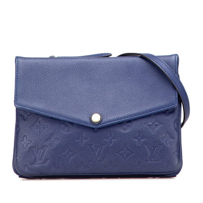 Louis Vuitton Monogram Empreinte Twice Shoulder Bag M50262 Blue Leather