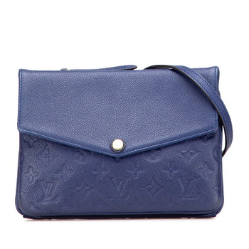 Louis Vuitton Monogram Empreinte Twice Shoulder Bag M50262 Blue Leather