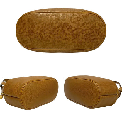 Christian Dior Cd Logo Hardware Leather Handbag/Boston Bag In Camel