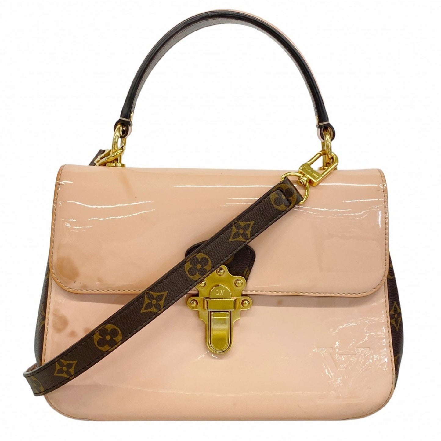 Louis Vuitton Monogram Vernis Cherrywood Pm Handbag M53355 Brown Rose Ballerine 2-Way Bag