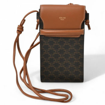 Celine Shoulder Bag Phone Pouch Triomphe Brown Celine 10G332Cqd 04Lu Phone Pouch