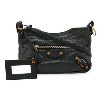 Balenciaga Giant Hip Shoulder Bag/Pochette Leather Black/Grey 237203
