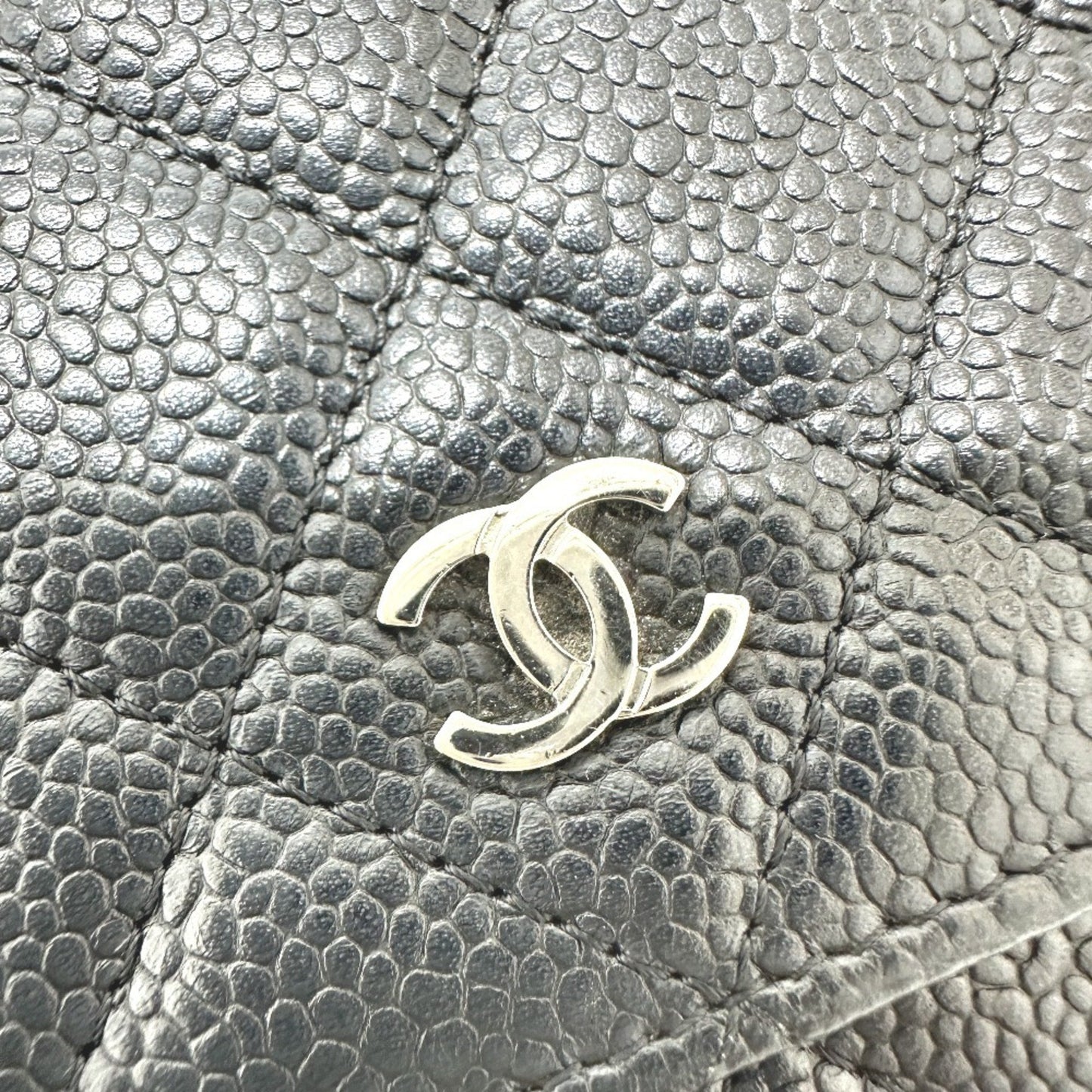 Chanel Ap0250 Matelasse Chain Wallet Shoulder Bag In Caviar Leather