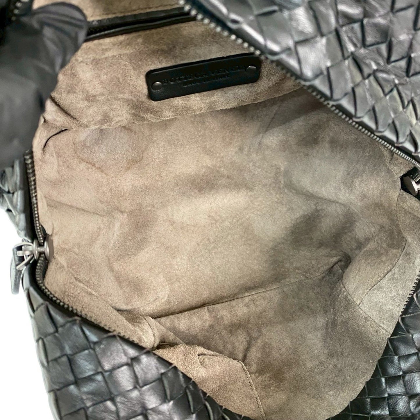 Bottega Veneta Intrecciato Leather Shoulder Bag/Sacoche/Pochette Black 45719