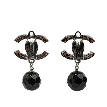 Chanel Coco Mark Swing Earrings In Silver