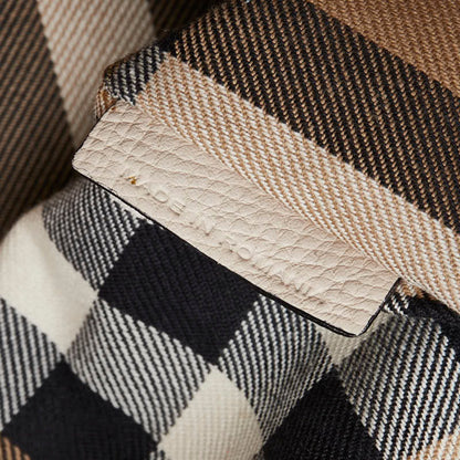 Burberry Check Buckle Tote With Floral Motif