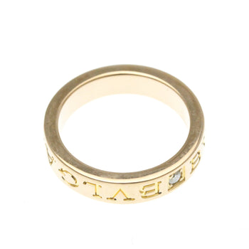 Bvlgari Double Logo 1P Diamond Ring Pink Gold (18K) Fashion Diamond Band Ring Pink Gold