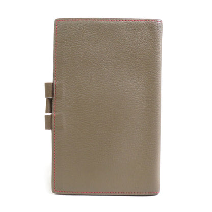 Hermes Herms Leather Notebook Cover In Greige