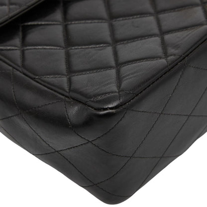 Chanel Deca Matelasse 30 Coco Mark Chain Shoulder Bag In Black Leather