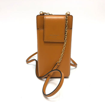 Salvatore Ferragamo Mobile Case Shoulder Bag Orange Brown Orange Goldhardware