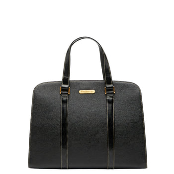 Burberry Nova Check Handbag In Black Leather