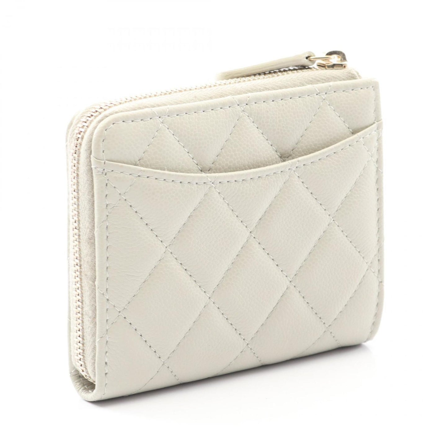 Chanel Matelasse Round Wallet In Grained Calfskin Leather