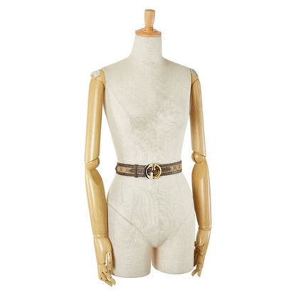 Gucci Gg Canvas Old Belt Size: 70 Beige Brown Leather
