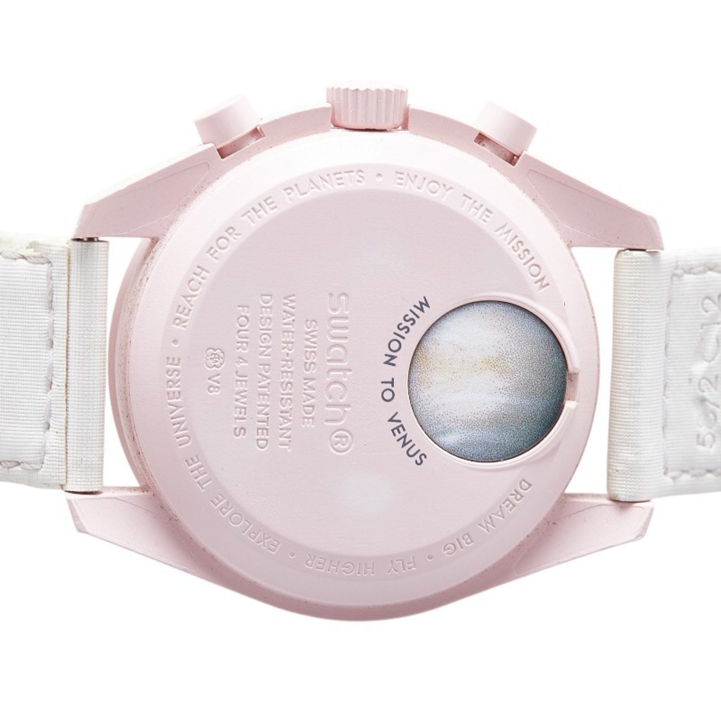 Omega X Swatch Moonswatch Mission To Venus Watch So33P100 Quartz White Dial Ceramic Nylon