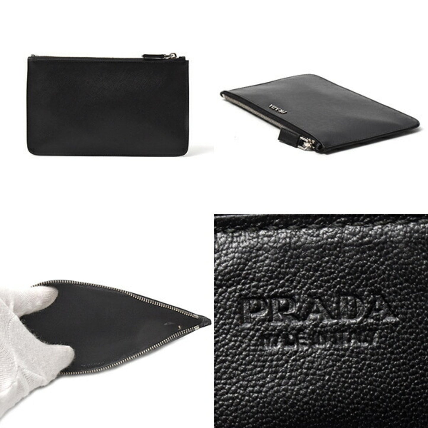 Prada Men'S And Women'S Pouch Bag-In-Bag In Saffiano Leather