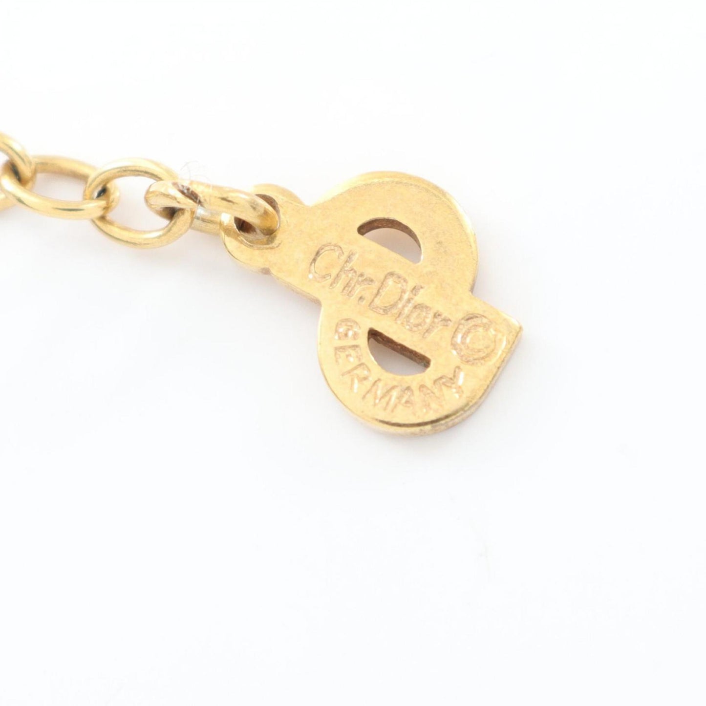 Christian Dior Dior Necklace Jewelry Gp (Gold Plated) With Rhinestones For Women