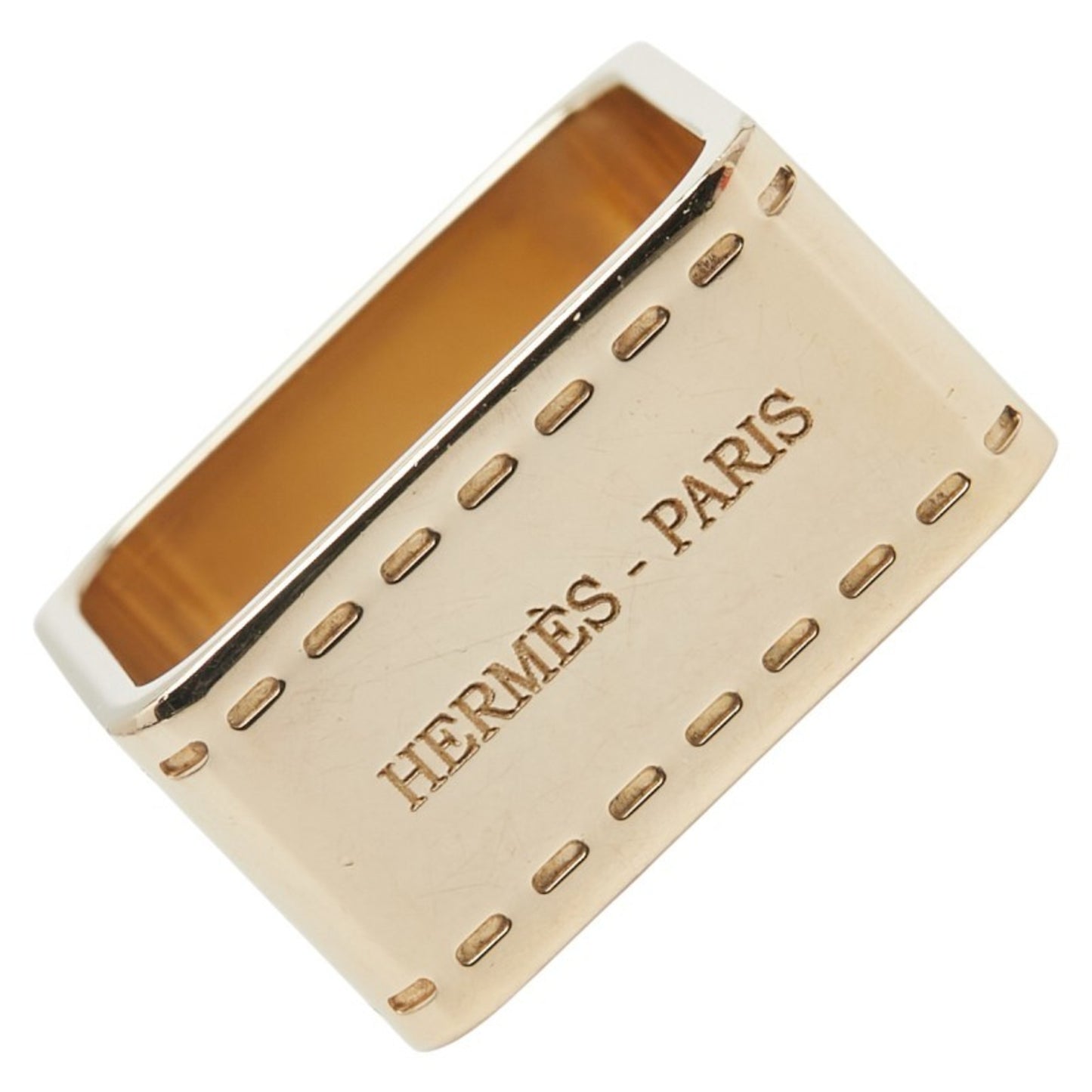 Hermes Bolduc Scarf Muffler Ring Gold Plated