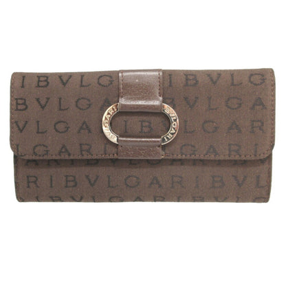 Bvlgari Canvas Brown Double Long Wallet 0111Bvlgari