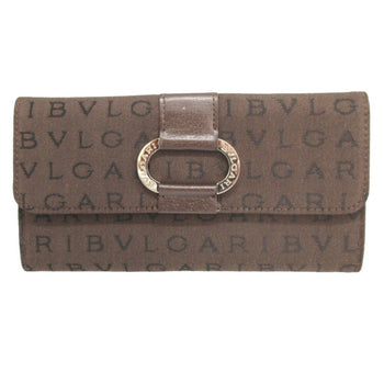 Bvlgari Canvas Brown Double Long Wallet 0111Bvlgari