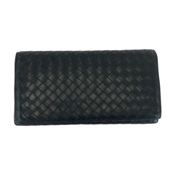Bottega Veneta Intrecciato Black Leather Long Wallet