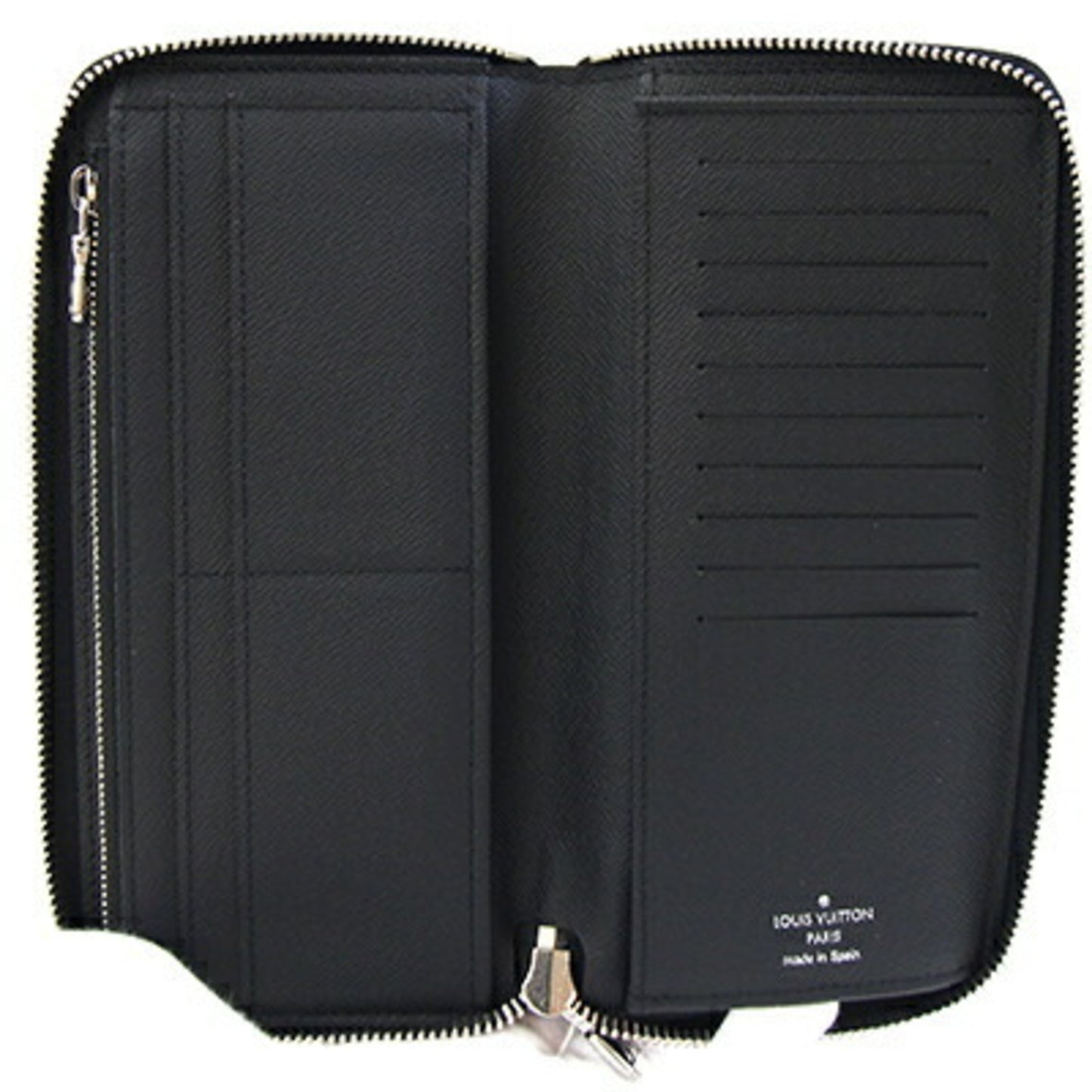 Louis Vuitton Taiga Zippy Wallet Vertical Round Long M30731 Gray Black