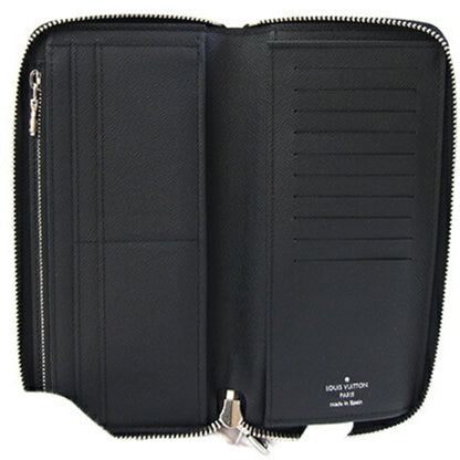 Louis Vuitton Taiga Zippy Wallet Vertical Round Long M30731 Gray Black