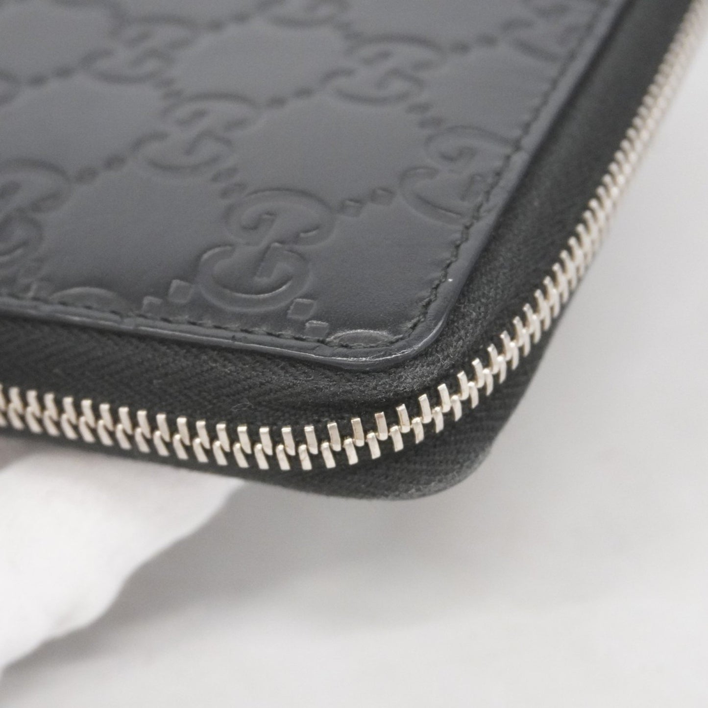 Gucci Long Wallet Guccissima 473928 Leather Black