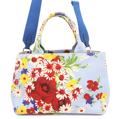 Miu Miu Miu Flower Canvas Handbag 5Bg439 2-Way