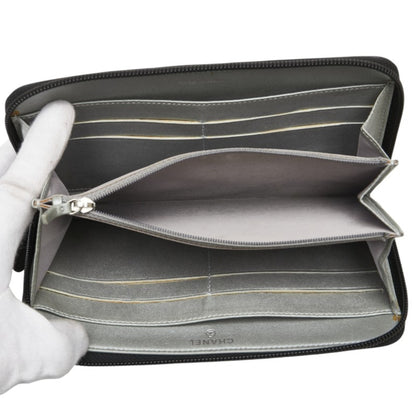 Chanel Camellia Coco Mark Long Wallet With Round Zipper