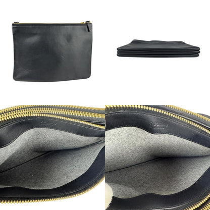 Celine Trio Large Shoulder Bag In Black Leather